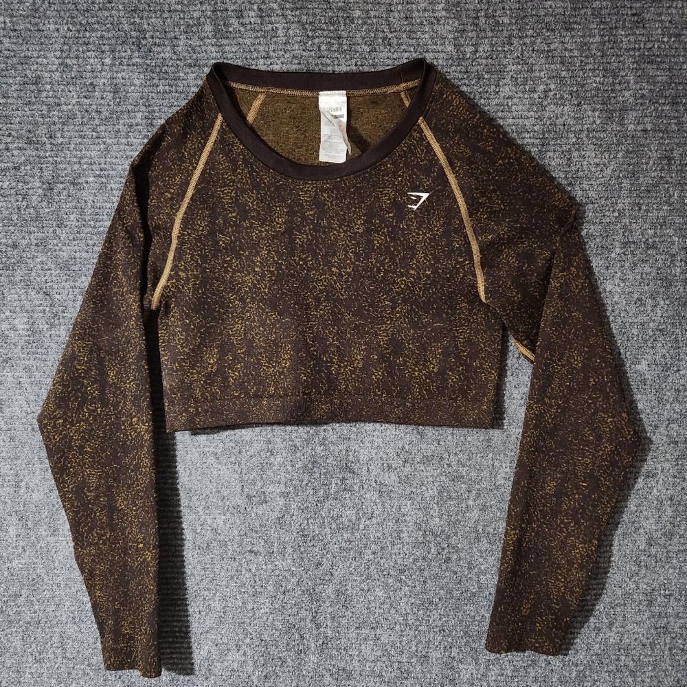 Gymshark Adapt Marl Seamless Long Sleeve Crop Top Sz XXL